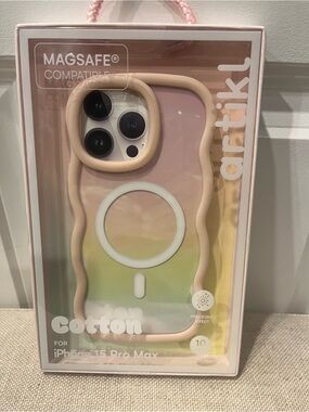 NWT ARTIKL Cotton Gradient MagSafe iPhone 15 Pro Max Case - Pink/Beige